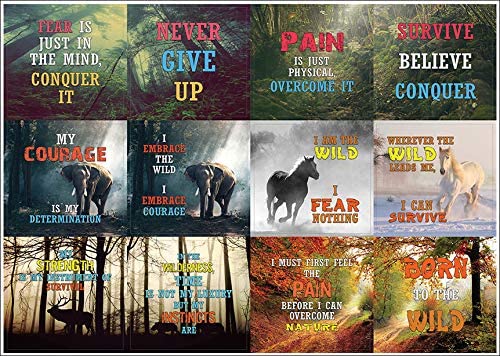 Creanoso Survivalist Nature Quote Stickers (20-Sheet) â€“ Premium Gift Set â€“ Inspiring Survival Word Sayings for Men, Women, Adults, Survivalist, Adventurer â€“ Twelve Assorted Designs Pack