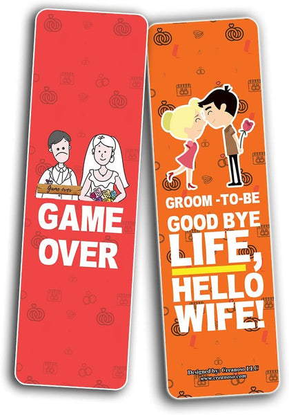 Creanoso Funny Bachelor Party Bookmarks (2-Sets X 6 Cards) â€“ Daily Inspirational Card Set â€“ Interesting Book Page Clippers â€“ Great Gifts for Adults and Teens