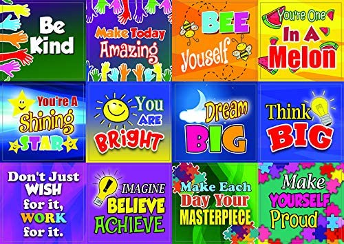 Creanoso Colorful Inspirational and Motivational Quotes Stickers (10-Sheet) â€“ Total 120 pcs (10 X 12pcs) Individual Small Size 2.1 x 2. Inches