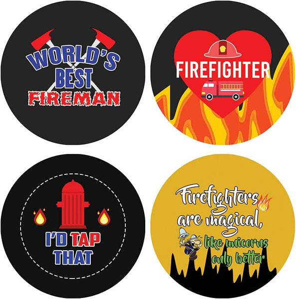 I am a Firefighter Pinback Stickers (5 Sets X 16 Designs)