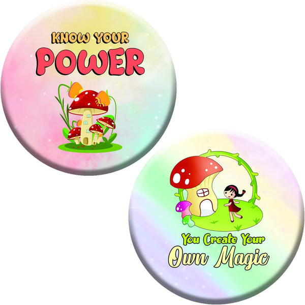 Creanoso Cute Fairies Pin buttons (1-Set X 10 Buttons) - Stocking Stuffers Premium Quality Gift Ideas for Children, Teens, & Adults - Corporate Giveaways & Party Favors