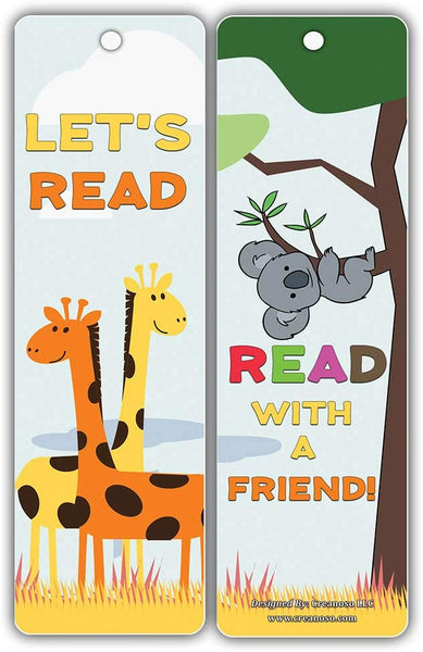 Creanoso Animal Good Reading Habit Bookmarks (60-Pack) + 5 Sheet Stickers Bundle - Reward Gifts