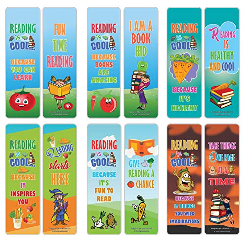 Creanoso Cool Reading Bookmarks Ã¢â‚¬â€œ Vegetable Theme (30-Pack) Ã¢â‚¬â€œ Stocking Stuffers Gift for Boys & Girls, Teens Ã¢â‚¬â€œ Book Reading Rewards Gifts Incentive Ã¢â‚¬â€œ Great Giveaways for Children Ã¢â‚¬â€œ Page Clippers
