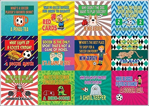 Creanoso Soccer Funny Sports Jokes Stickers (20-Sheets) â€“ Awesome Stocking Stuffers Gifts for Men, Teens, Athletes â€“ Cool Reward Incentives â€“ Unique Sticky Notes Giveaways â€“ Surface Art Decal
