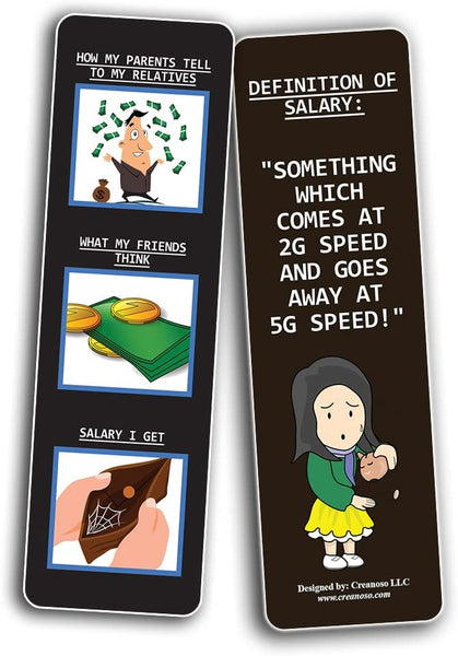 Funny Salary Quotes Bookmarks (10-Sets X 6 Cards)