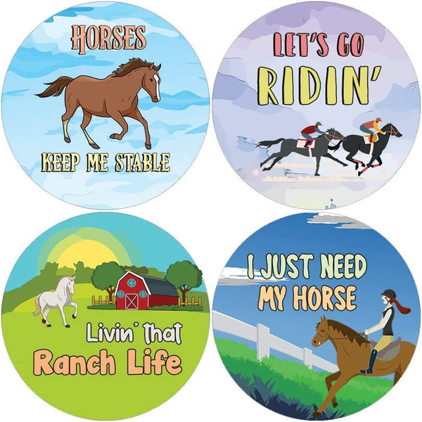 Creanoso Horse Rider Quotes Stickers (10 Sets X 16 Designs) â€“ Sticker Card for Kids â€“ Awesome Stocking Stuffers Gifts for Boys & Girls â€“ Classroom Home Rewards Enticements