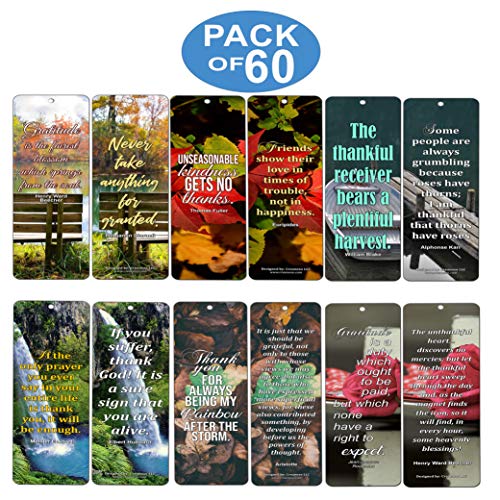 Creanoso Say Thanks To Friends Bookmarks (60-Pack) - Inspirational Quote Sayings Bookmarker Cards ÃƒÂ¢Ã¢â€šÂ¬Ã¢â‚¬Å“ Premium Gift for Men & Women, Adults, Teens ÃƒÂ¢Ã¢â€šÂ¬Ã¢â‚¬Å“ Employee Rewards Gifts ÃƒÂ¢Ã¢â€šÂ¬Ã¢â‚¬Å“ Bulk Pack Set