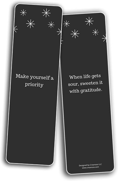 Creanoso Self-Appreciation Bookmarks Series 2 (10-Sets X 6 Cards) â€“ Daily Inspirational Card Set â€“ Interesting Book Page Clippers â€“ Great Gifts for Adults and Teens