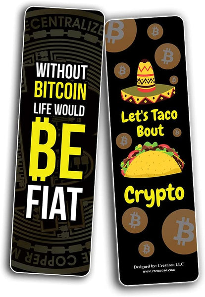 Funny Cryptocurrency Bookmarks Cards (2-Sets X 6 Cards)