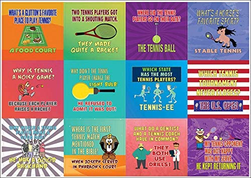 Creanoso Playing Tennis Funny Sports Jokes Stickers (10-Sheet) â€“ Total 120 pcs (10 X 12pcs) Individual Small Size 2.1 x 2. Inches , Waterproof, Unique Personalized Themes Designs, Any Flat Surface DIY Decoration Art Decal for Boys & Girls, Children, Tee