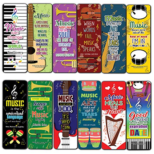 Creanoso Music Bookmark (60-Pack) ÃƒÂ¢Ã¢â€šÂ¬Ã¢â‚¬Å“ Premium Gift Stocking Stuffers for Musicians, Men, Women, Teens, Professionals - Cool Giveaways Collection Set ÃƒÂ¢Ã¢â€šÂ¬Ã¢â‚¬Å“ Music Teaching Rewards Incentives Bulk Set