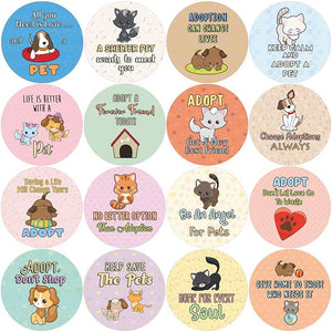 Creanoso Adopt don't shop Stickers (5 Sets X 16 Designs) â€“ Sticker Card Giveaways for Kids â€“ Awesome Stocking Stuffers Gifts for Boys & Girls â€“ Classroom Home Rewards Enticements