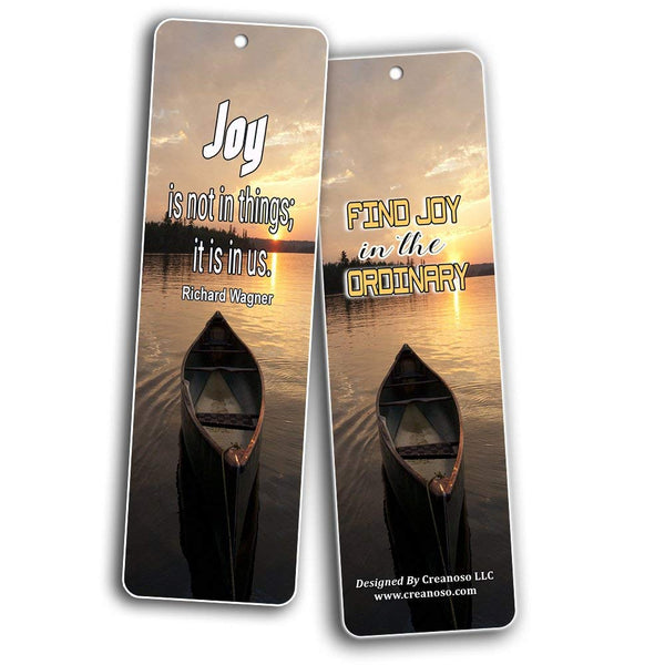 Creanoso Inspirational Sayings Bookmarks (12-Pack) - Laughter and Joy Quotes - Positive Words