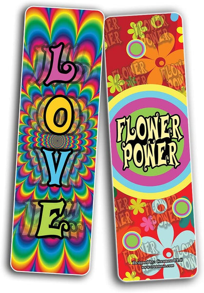Hippie Retro 60's Bookmarks (10-Sets X 6 Cards)