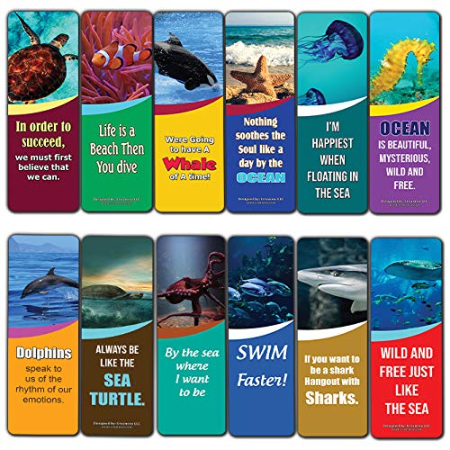 Creanoso Ocean Animal Bookmarks for Kids (60-Pack) ÃƒÂ¢Ã¢â€šÂ¬Ã¢â‚¬Å“ Premium Gift Set ÃƒÂ¢Ã¢â€šÂ¬Ã¢â‚¬Å“ Awesome Bookmarks for Boys, Girls, Children ÃƒÂ¢Ã¢â€šÂ¬Ã¢â‚¬Å“ Six Bulk Assorted Bookmarks Designs ÃƒÂ¢Ã¢â€šÂ¬Ã¢â‚¬Å“ School Incentives