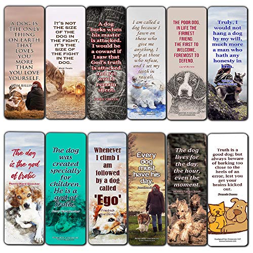 Creanoso Inspirational Dog Quotes Bookmarks (30-Pack) Ã¢â‚¬â€œ Stocking Stuffers Gift for Men & Women, Teens - Rewards Gifts Ã¢â‚¬â€œ Awesome Bookmark Collection for Dog Lovers Ã¢â‚¬â€œ Bulk Set Pack