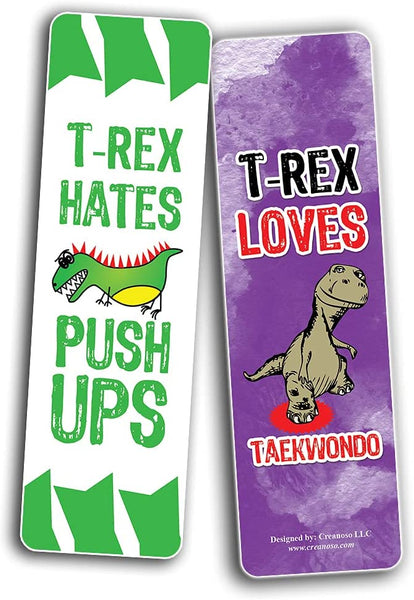 Creanoso Funny T-Rex Bookmarks (60-Pack) - Premium Quality Bulk Buy Value Gift Pack Personal Collection