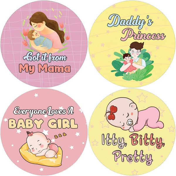 Creanoso New Baby Girl Quotes Stickers (20 Sets X 16 Designs) Sticker Card Giveaways for Expectant Mothers â€“ Awesome Stocking Stuffers Gifts â€“ Home Rewards Enticements