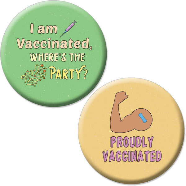 I Got My Vaccine Pin Buttons (1 Set X 10 Designs)