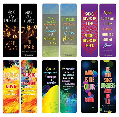 Creanoso Inspiring Music Sayings Bookmarks Series 4 (30-Pack) Ã¢â‚¬â€œ Stocking Stuffers Gift for Choir Band Singers Musicians Music Students, Adults, Teens Ã¢â‚¬â€œ Concert Gift Giving Ã¢â‚¬â€œ Music Rewards Incentives