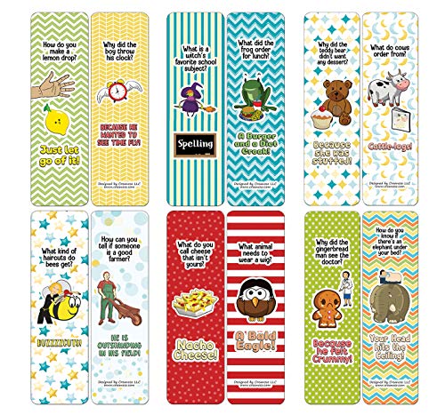 Creanoso Jokes for Kids Series Bookmarks Cards - Series 3 (30-Pack) - Classroom Reward Incentives for Students and Children - Stocking Stuffers Party Favors & Giveaways for Teens & Adults