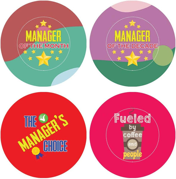 Creanoso I am a Manager Stickers (10 Sets X 16 Designs)â€“ Sticker Card Giveaways for Kids â€“ Awesome Stocking Stuffers Gifts for Boys & Girls â€“ Classroom Home Rewards Enticements