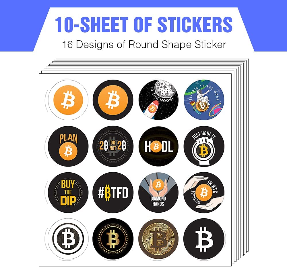 Bitcoin Stickers Collection Set (10 Sets X 16 Designs) – Creanoso