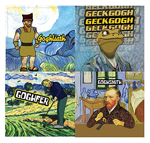 Creanoso Funny Stickers - Obsessed with Van Gogh Stickers Series 3 (5-Sheet) â€“ Total 60 pcs (5 X 12pcs) Individual Small Size 2.1" x 2", Unique Themes Designs, Flat Surface DIY Art Decal for Children