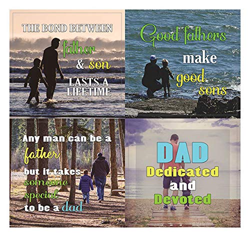 Creanoso Inspiring Sayings Father and Son Quote Stickers (20-Sheet) â€“ Unique Wall Art DÃ©cor Sayings Gift Stickers â€“ Awesome Stocking Stuffers Gifts for Father & Son, Dads, Daddies â€“ DIY Decal Set