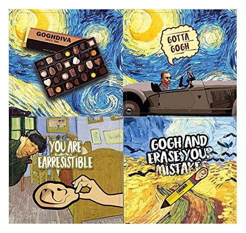 Creanoso Obsessed with Van Gogh Stickers Series 1 (10-Sheet) â€“ Total 120 pcs (10 X 12pcs) Individual Small Size 2.1 x 2. Inches , Waterproof, Unique Personalized Themes Designs, Any Flat Surface DIY Decoration Art Decal for Boys & Girls, Children, Teens