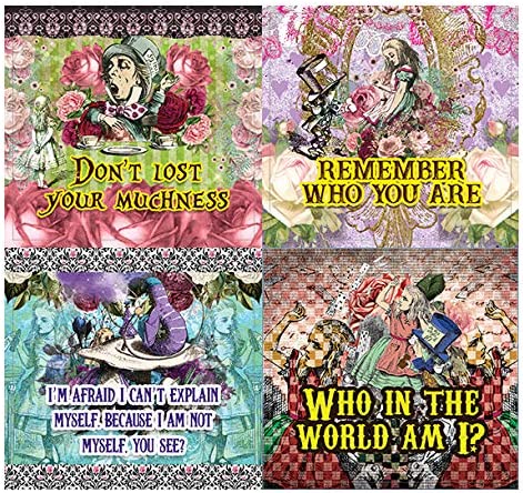 Creanoso Alice in Wonderland Stickers Series 3 (10-Sheet) â€“ Total 120 pcs (10 X 12pcs) Individual Small Size 2.1 x 2. Inches , Waterproof, Unique Personalized Themes Designs, Any Flat Surface DIY Decoration Art Decal for Boys & Girls, Children, Teens