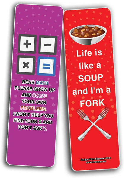 Creanoso Funny Problems in Life Bookmarks (10-Sets X 6 Cards) â€“ Daily Inspirational Card Set â€“ Interesting Book Page Clippers â€“ Great Gifts for Adults and Teens