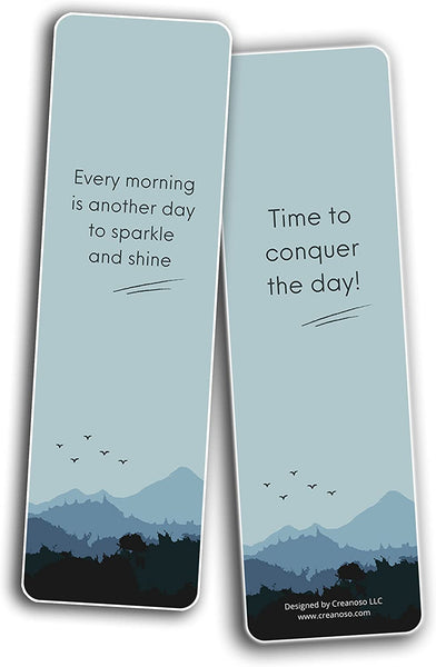Creanoso Daily Inspirational Greetings Bookmarks (2-Sets X 6 Cards) â€“ Daily Inspirational Card Set â€“ Interesting Book Page Clippers â€“ Great Gifts for Adults and Teens