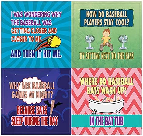 Creanoso Funny Sports Jokes Stickers â€“ Playing Baseball (20-Sheets) â€“ Learning Stickers â€“ Unique Stocking Stuffers Gifts for Baseball Players, Men, Teens, Athletes â€“ Surface DÃ©cor Decal Giveaways