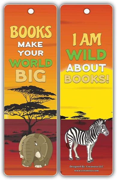 Creanoso Animal Good Reading Habit Bookmarks (60-Pack) + 5 Sheet Stickers Bundle - Reward Gifts