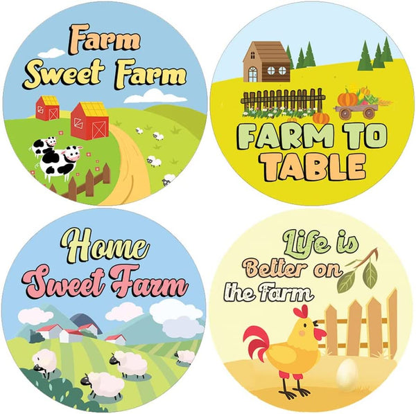 Creanoso Farmhouse Life Quotes Stickers (5 Sets X 16 Designs) â€“ Sticker Card Giveaways for Kids â€“ Awesome Stocking Stuffers Gifts for Boys & Girls â€“ Classroom Home Rewards Enticements