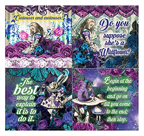 Creanoso Alice in Wonderland Stickers Series 2 (10-Sheet) â€“ Total 120 pcs (10 X 12pcs) Individual Small Size 2.1 x 2. Inches , Waterproof, Unique Personalized Themes Designs, Any Flat Surface DIY Decoration Art Decal for Boys & Girls, Children, Teens