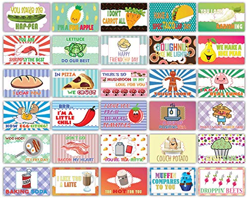 Creanoso Food Puns Lunchbox Funny Jokes Flashcards (120-Pack) â€“ Assorted Informational Giveaways Learning Cards â€“ Unique Stocking Stuffers Gifts for Boys & Girls â€“ Teaching Learning Material