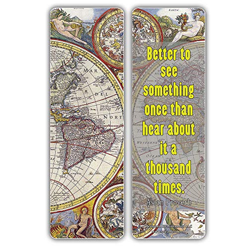 Creanoso Vintage Map Bookmarks Series 2 (30-Pack) Ã¢â‚¬â€œ Stocking Stuffers Gift for Men, Women, Adult, Teens, Boys & Girls Ã¢â‚¬â€œ Party Favors Supplies Ã¢â‚¬â€œ Rewards Gifts