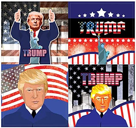 Creanoso Trump President Collectors Stickers (10-Sheet) ÃƒÂ¢Ã¢â€šÂ¬Ã¢â‚¬Å“ Total 120 pcs (10 X 12pcs) Individual Small Size 2.1 x 2. Inches , Waterproof, Unique Personalized Themes Designs, Any Flat Surface DIY Decoration Art Decal for Boys & Girls, Child