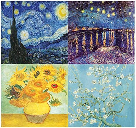 Van Gogh Famous Paintings Stickers - 20 Sheets - Artistic Inspiring Wall Stickers for Men, Women, Teens. Great to Stick on Laptops, Walls, Table, Desk, and Any Surfaces â€“ Cool Gift Token Giveaways