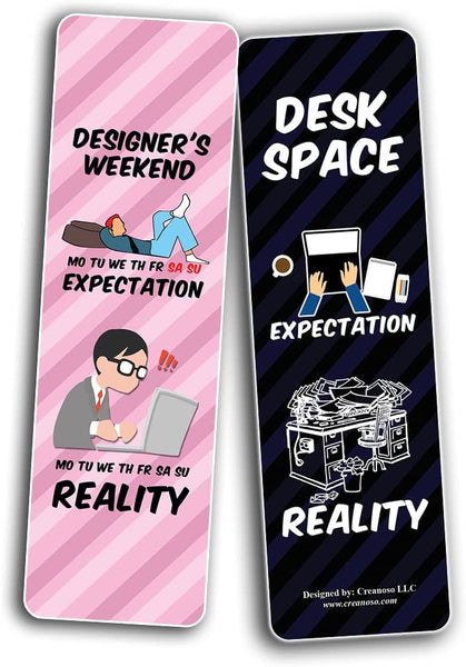 Graphic Designer - Expectation VS Reality - Bookmarks (5-Sets X 6 Cards)