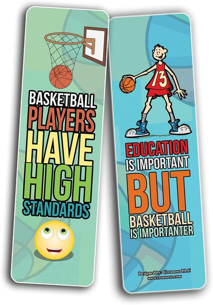 Funny Basketball Bookmarks (2-Sets X 6 Cards)