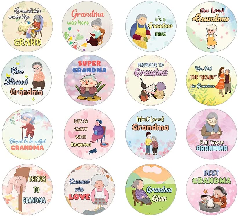 Creanoso Grandma Life Quotes Stickers (5 Sets X 16 Designs) â€“ Sticker Card Giveaways for Grandmothers â€“ Awesome Stocking Stuffers Gifts â€“ Home Rewards Enticements