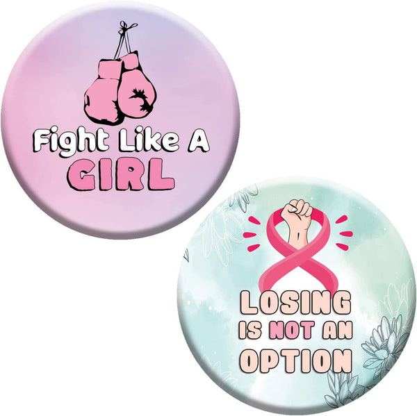 Creanoso Breast Cancer Awareness Pin Buttons (1-Set X 10 Buttons) - Stocking Stuffers Premium Quality Gift Ideas for Children, Teens, & Adults - Corporate Giveaways & Party Favors