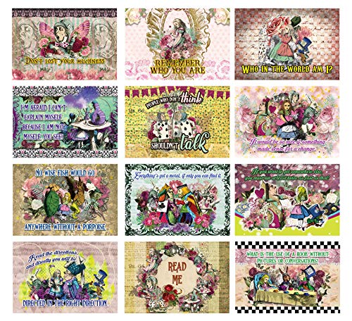 Alice in Wonderland Postcards Series 3 (36-Pack)-Assorted Card Stock Bulk Set â€“ Premium Quality Greeting Cards Stock â€“ Stocking Stuffers Gift for Teachers, Educators, Students