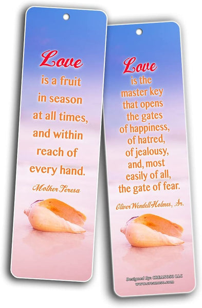 Creanoso Love Quotes Bookmarks (12-Pack)