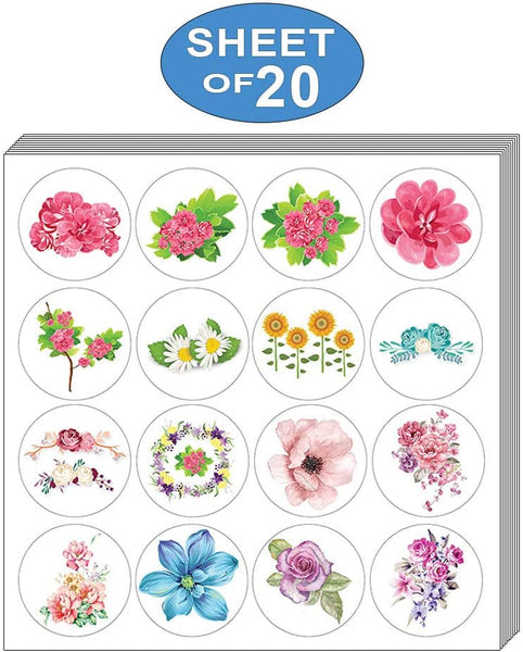 Creanoso Inspiring Flower Thank You Stickers (20-Sheet) Ã¢â‚¬â€œ Unique Wall Art Decal DÃƒÂ©cor Sticky Cards Ã¢â‚¬â€œ Cool Thank You Gift Token Giveaways for Graduation, Thanksgiving, Wedding, Bridal Party, Birthdays