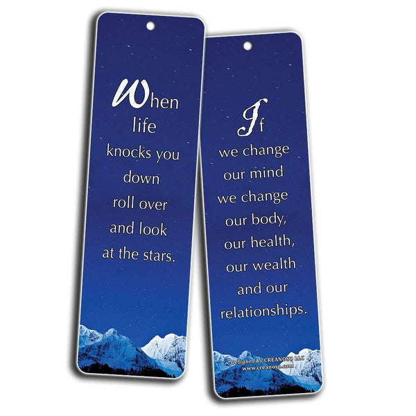 Creanoso Inspirational Quotes Bookmarks (60-Pack) - Quotes to Live by - Great Positive Sayings Pack