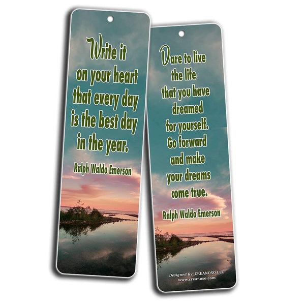 Creanoso Inspirational Bookmarks Card - Inspiring Quotes About Life Cards - Premium Set